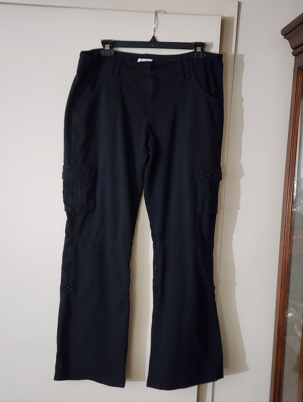 Maurices Black Flare Cargo Jeans